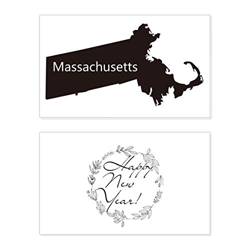 Tarjeta de año nuevo de Massachusetts para enviar deseos estas fiestas