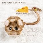 Migipaws Interactive MigiMouse Cat Toy 360° Rolling & Spin with Mesh Plastic Tail for Indoor Cats Smart Motion Sensor, Realistic Squeak, Rechargeable Plush Kitten Toy(Brown Long) - Image 6