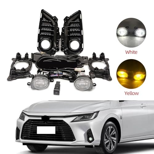 Cubierta marco luces antiniebla de acabado resistente para parachoques de Yaris Ativ 2