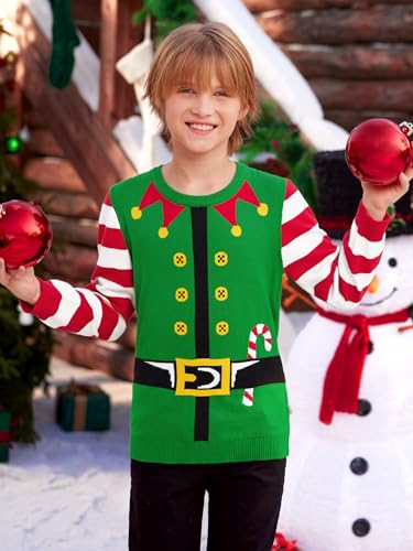 Image of BesserBay Unisex Kids Ugly Christmas Sweater Funny Tacky Knit Winter Pullover 4-14 Years