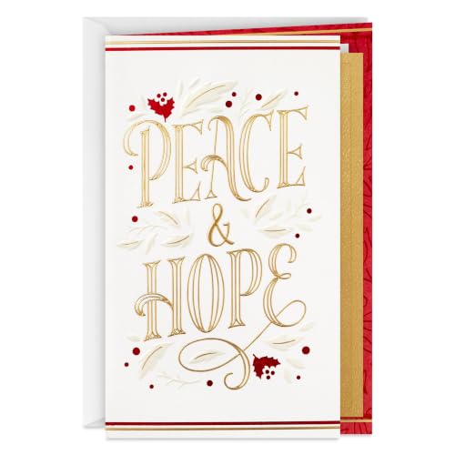 Carte de Noël élégante Hallmark (Paix et Espoir)