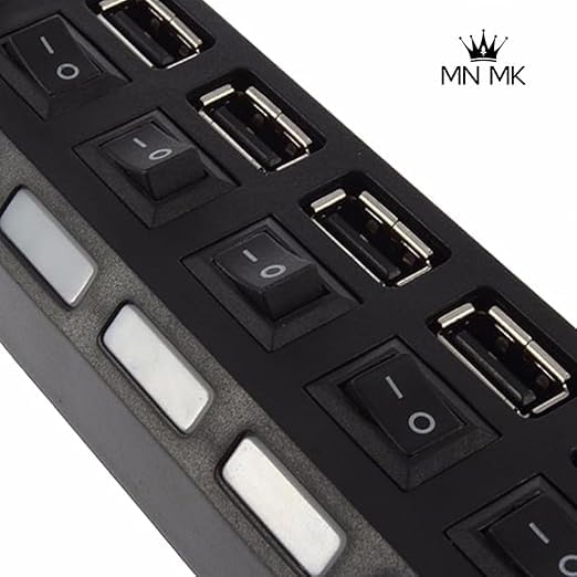 Image of ABSTXUOR 4 in 1 Portable USB C Hub (Type-C to 4 USB-A Ports) with Aluminum Shell, USB Port Hub 3.0 Compatible for PC, Tablet, and Smartphone u-1 (7-PIN-HUB)