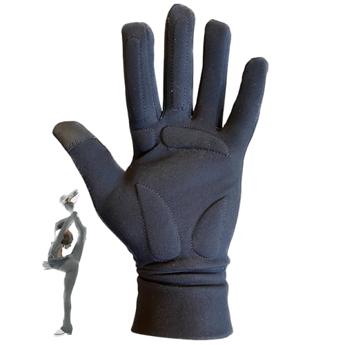YamerSK8 Figure Skating Gloves with Gel Pads Palm Protection for Practice Competition (Black, M)