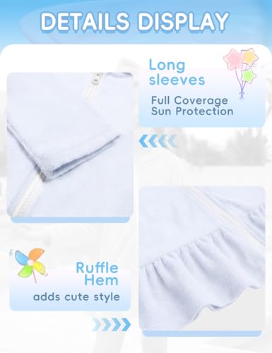 Image of Girls Swimsuits 3 Piece Bikini Bathing Suit Sets Cover-up Swimwear with Drawstring UPF 50+ Sun Protection