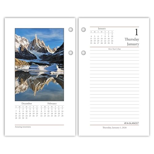 Recharge pour calendrier de bureau 2026 quotidien feuilles mobiles standard AT-A-GLANCE