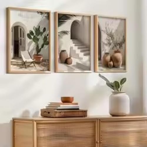 Poster plantes bohèmes méditerranéennes pour une déco de salon chaleureuse 40x60cm