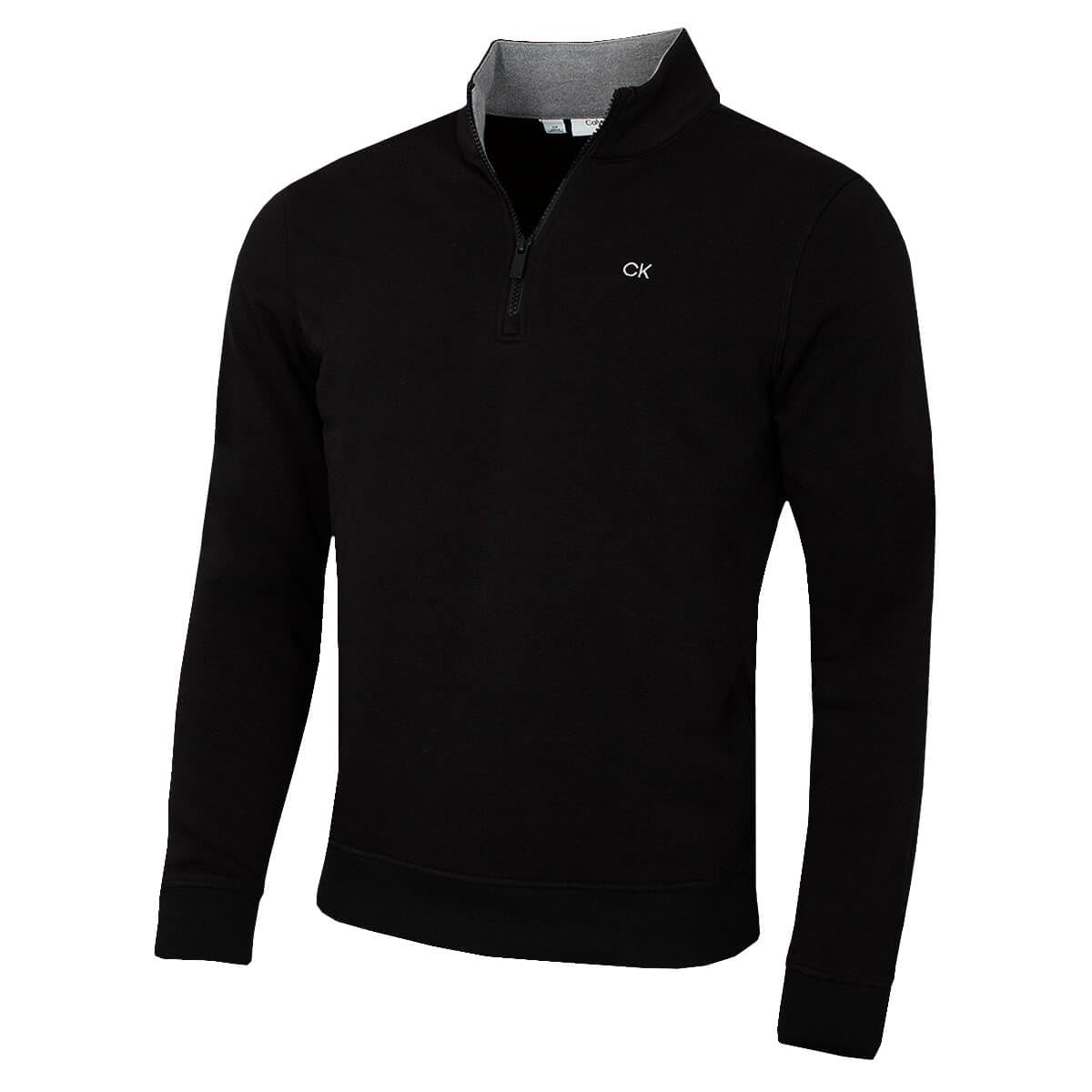 Calvin Klein Men's Black Rocky Half Zip Supersoft Sweater - Xxxl