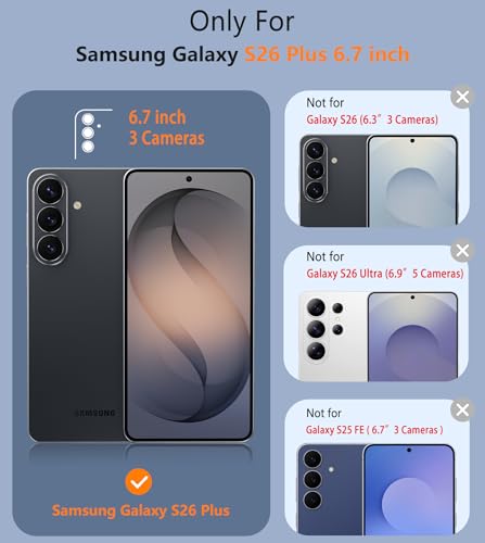 Image of FNTCASE for Samsung Galaxy S26 Plus Case: Military Grade Drop Protection, 14ft Drop Tested, Screen Protector Included, Anti-Slip Anti-Fingerprint Dual Layer Shockproof Phone Case Cover(Black)