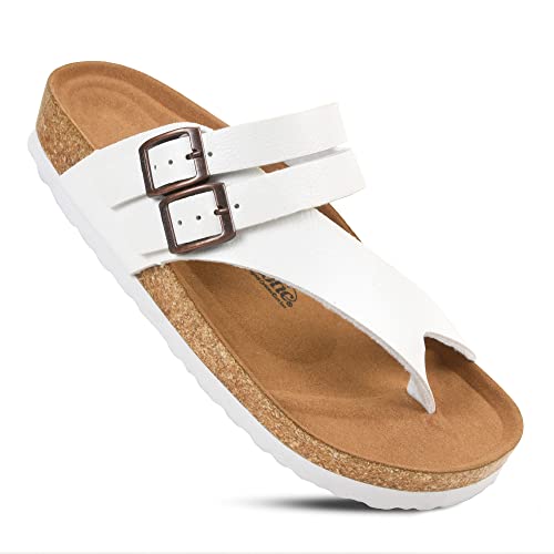 Image of AEROTHOTIC Recovery Slides for Women Cork Footbed Adjustable Straps Sandals