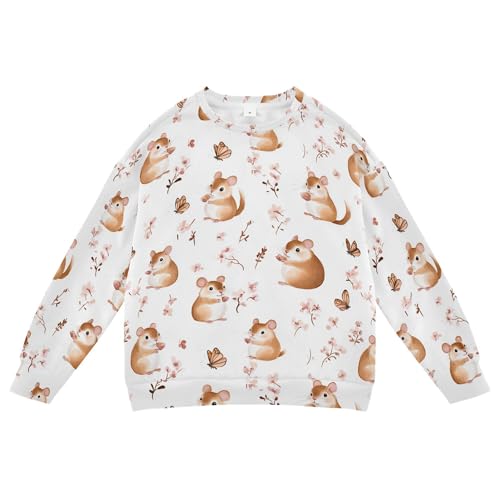 JUNZAN Cute animal White Little Girls Pullover Hoodie Crewneck Kids Hoodies Boys Camping 4T