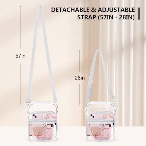 Image of Blvornl Clear Crossbody Bag with Adjustable Shoulder Strap, Stadium Approved PVC Purse Bag, Messenger Bag