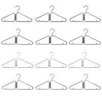 Foldable Coat Hanger, 12 Pack - Portable Travel Hangers, Space Saving Fold in Half Design, Lightweight Plastic Hangers for Coat & Clothing (Mix)