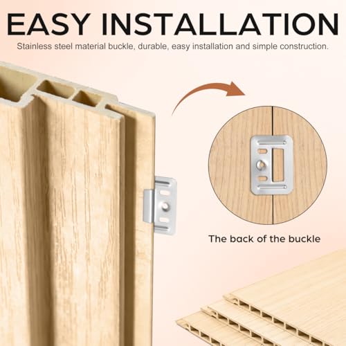 Hebillas de panel de pared SOIMISS con abrazadera de acero inoxidable plateado 4