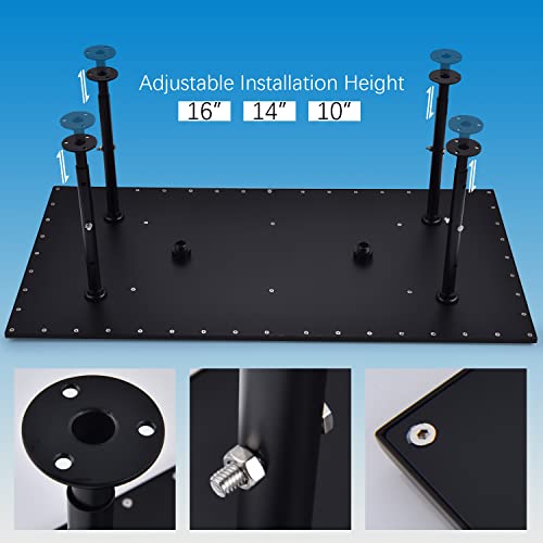 Backnets Matte Black Shower System 16 Inches Ceiling Mount Full Body Shower Faucet Set Brass Thermostatic Massage Shower With On/Off Body Jets And Handheld Can Run All At Once #TOP6