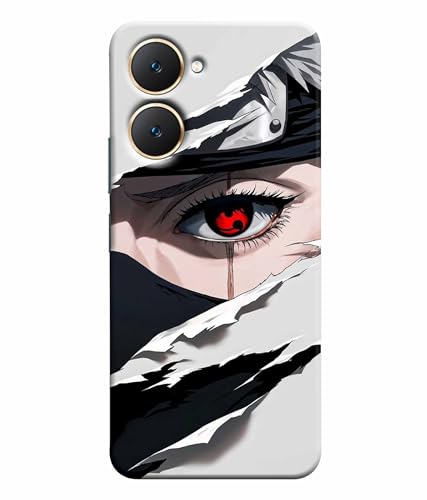 Image of Red Eyes Printed Hard Back Case Cover & Compatible for Vivo Y18 4G / Y18E / Y03 4G / T3 Lite (Multicolor) - D1811