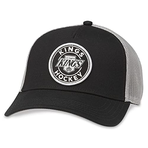 AMERICAN NEEDLE Valin NHL Hockey Los Angeles Kings Adjustable Snapback Baseball Hat, Valin Collection, Grey Black (42962A-LAK-GRBL)