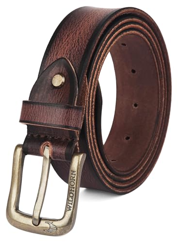 Image of WildHorn Classic Genuine Leather Belt for Men - Stylish and Durable with Adjustable Fit