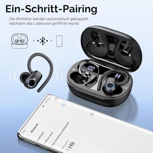 Kabellose Bluetooth Kopfhörer Sport, 50Std HiFi Stereo In Ear Ohrhörer – Ansicht 6