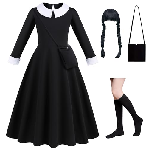 Wednesday Kostüm Wednesday Addams Kostüm Wednesday Kostüm Für Kinder Halloween Kostüm Kinder (150)