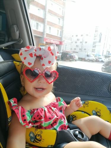 FEISEDY Kids Heart Shaped Sunglasses for Toddler Girls Boys Party Holiday Outdoor Beach UV 400 Protection (Age 1-10) B41024