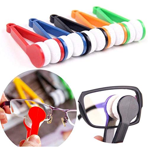 1PC Mini Sun Glasses Eyeglass Microfiber Spectacles Cleaner Soft Brush Cleaning Tool Mini Microfiber Glasses Eyeglasses Cleaner Cleaning Clip (Random Color)