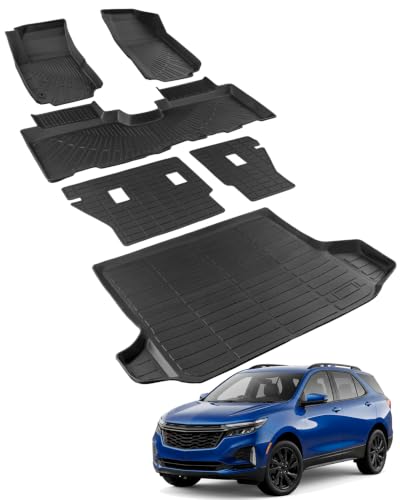 Car Floor Mats for Chevy Equinox for GMC Terrain 2018-2024 Backrest & Cargo