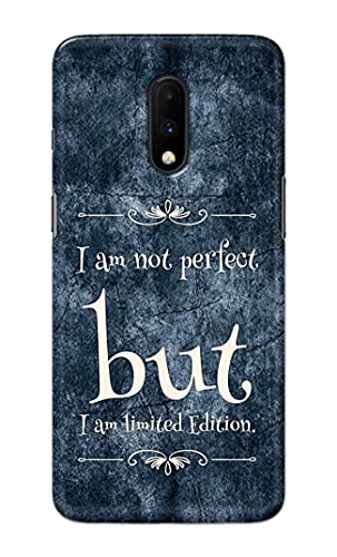 Image of Printed Hard Back Cover Case for OnePlus 6T | OnePlus 7 Back Cover (I Am Not Perfect I Am Limited Edition) -1803