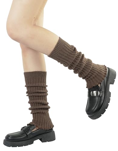 Image of BomKinta Leg Warmers for Women - Soft Fashion Knit Calf Accessories Gifts - Cute 80s Ruffle Leg Sleeves for Party Yoga