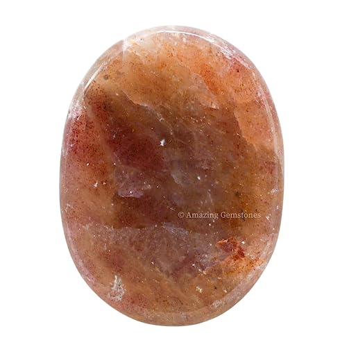 Image of Amazing Gemstone Strawberry Quartz Worry Stone, Healing Crystals - Piedra Crystal Fidget for Gift, Meditation, Calming, Relaxation, Stress Relief