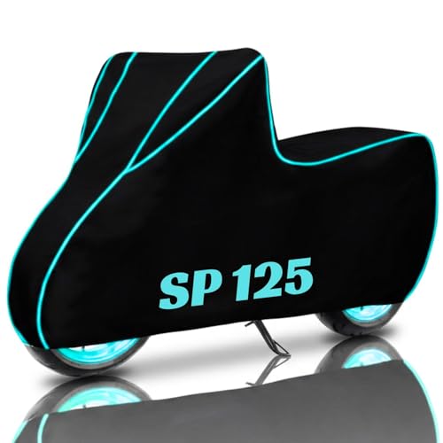Image of SafeCovers Bike Body Cover for SP 125 Cover for Rain & Dust | Water Resistant, Dustproof, UV Protection, Scratchproof | Heavy Duty Outdoor Motorcycle Cover with Elastic & Windproof Design