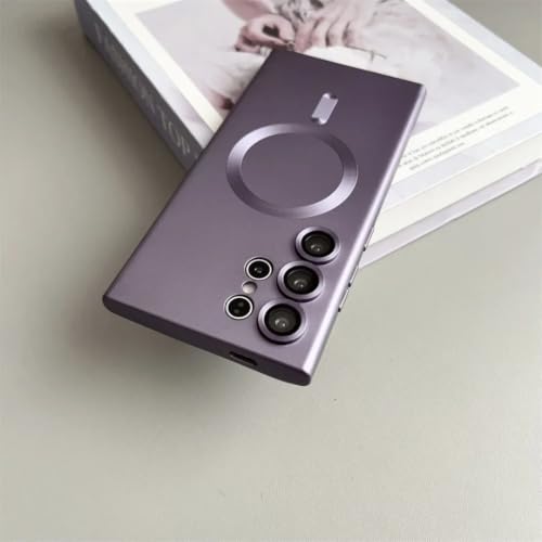 Coque Galaxy S23 silicone plaqué violet protection objectif premium magnétique