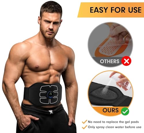 Image of Wireless Abdominal and Muscle Exerciser Training Device Body Massager /6 Pack Abs Simulator Charging Battery /Mart Fitness Abs Maker-W1-UDL6-KEB7 Small Aug