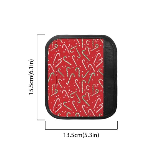 Image of Dreaweet Christmas Candy Cane Print Refrigerator Handle Covers Set of 4, Red
