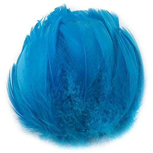 EJY 100Pieces/Pack Colorful Goose Natural Feathers for DIY Making Handmade Arts and Crafts Supplies,Lake Blue
