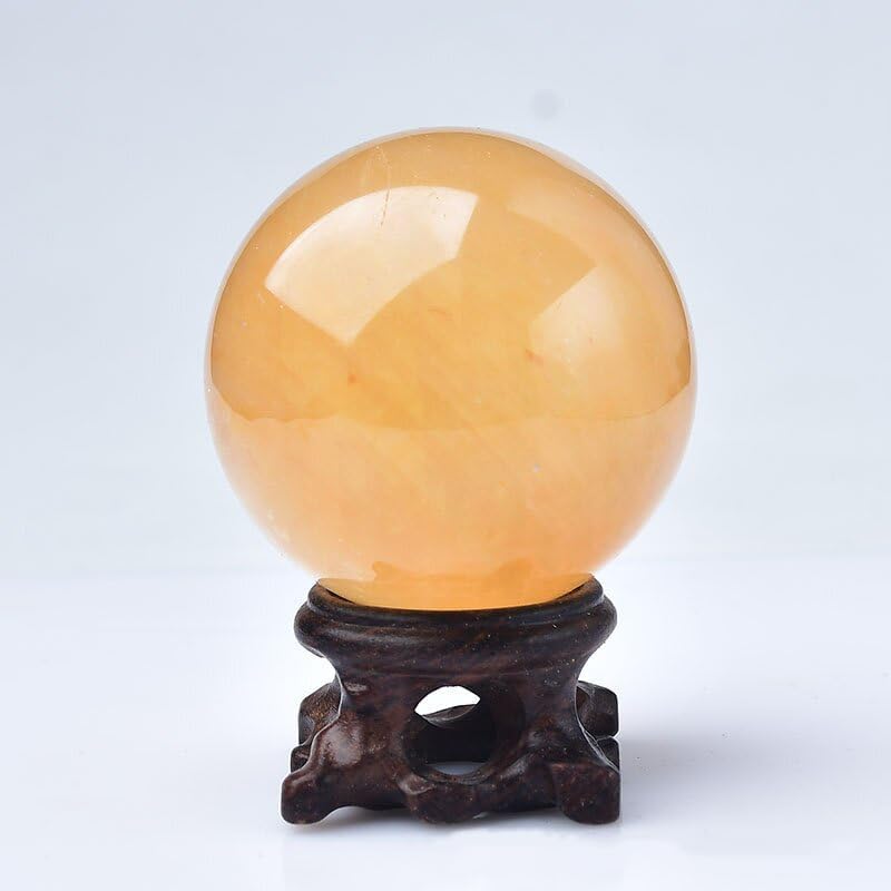 Yellow Crystal Ball Iceland Ball Calcite Home Decoration Seven Star Array Decoration,Yellow,40mm