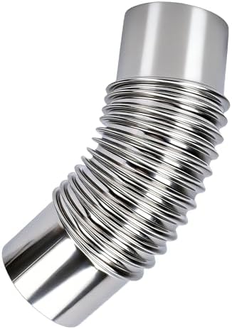 XUMIUZIY Stove Pipe Elbow 3" Diameter Stainless Steel Heat Retention for Indoor Water Heater Pipes Stainless Steel (45 Degree)