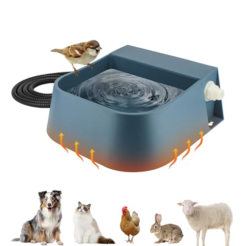 NAMSAN Beheizbarer Wassernapf Frostschutz Wassernapf mit Schwimmer Trinknapf mit Wasseranschluss für Hunde/Katze/Hasen/Hühner