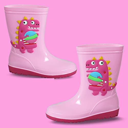 PVC Rubber Children Water Shoes Classic Children Rainboots Waterproof Rain Boots Kids Baby Snow Boots for Girls Size 1 (Pink, 3.5-4 Years)3