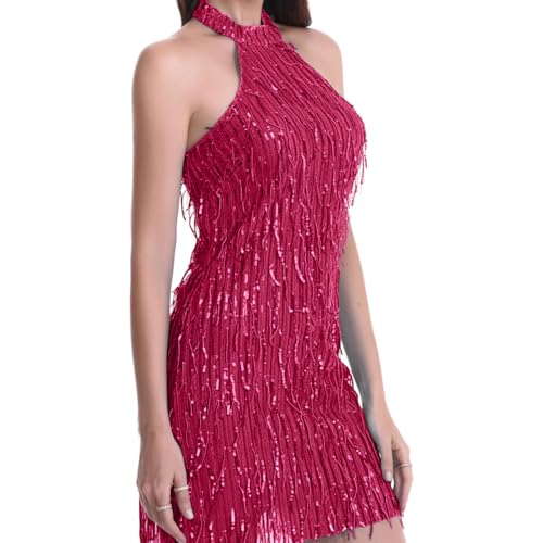 Image of women'Lace Tassels mini Dress Slip Sleeveless Party Club Dress