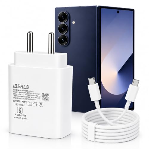 Image of 25W Pd 3A Type-C Super Fast Charging Adapter with 1M Type C Cable for Galaxy Z Fold 6 / Z Fold 7 / Z Flip 7 / Z Flip 6 / Z Flip 7 Fe /Tablet /Galaxy Watch- Charge Your device with 25 Watt USB C Fast Charger