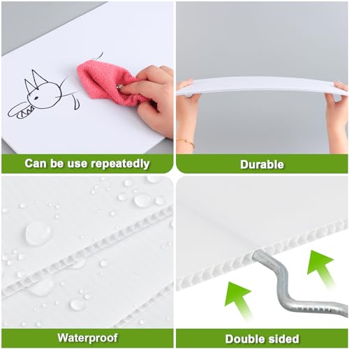 image for Gtongoko Blank Yard Signs with Stakes, 2 Set 13.8 x 11 Inches White Co