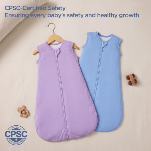 Image of Duomiaomiao 2 Pack Buttery Soft Wearable Blanket Rayon Made from Bamboo Baby Sleep Sack 18-36 Months 1.0 TOG, Premium Baby Sleeping Bag 2-Way Zipper for Babies
