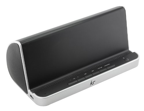 KitSound Podium Haut Parleur Universel Bluetooth avec 3.5mm Jack Compatible avec iPhone, iPad, iPod Touch, Samsung Galaxy, Galaxy Tab 2/3 et Nexus 7, avec prise Anglaise - Noir / gris