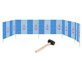 Garronda Strand Windschutz Sichtschutz 6m lang Plus Gummihammer GAEX001 (Anker, 6 m)