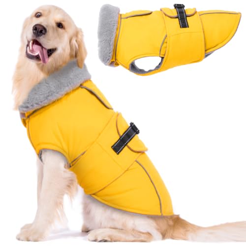 Image of Lelepet Dog Coat Waterproof Dog Jacket Fleece Vest with Adjustable Buckle