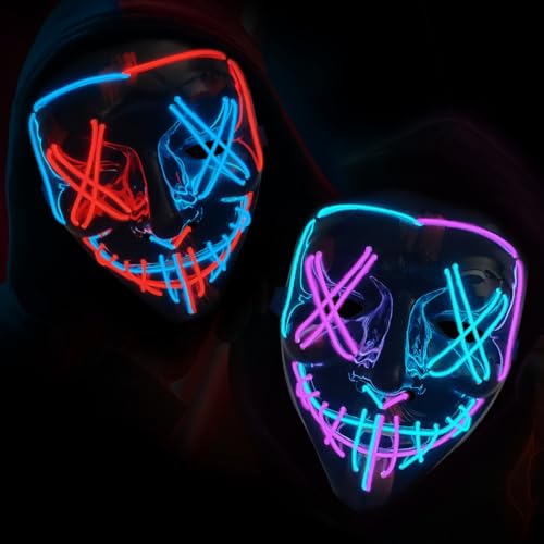 Hittoys MJ01 2 Pack Purge Masks Halloween Masks Led Light Up thumb #6