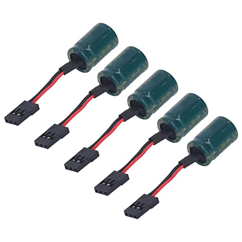 Drfeify RC Drone Voltage Protector, 5pcs 3300uF 16V Aluminum Capacitor Receiver Voltage Protector...