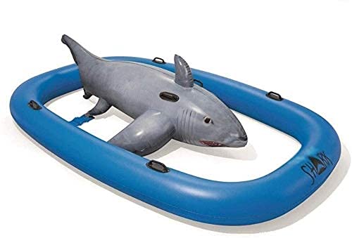 JIAQIWENCHUANG Piscina Flotación Flotante Fila de aire Cama de aire Piscina Flotador, Modelo de tiburón gigante Paseos inflables Piscina Balsa, Juguetes for adultos Niños y natación Flotadores - Pisci