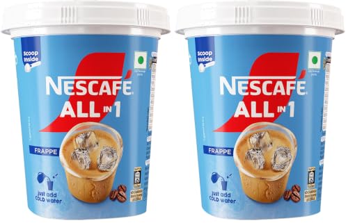 Image of NESCAFE All in 1 Frappe | Instant Cold Coffee Premix - Just Add Cold Water | 300g Jar, Powder (Pack of 2)