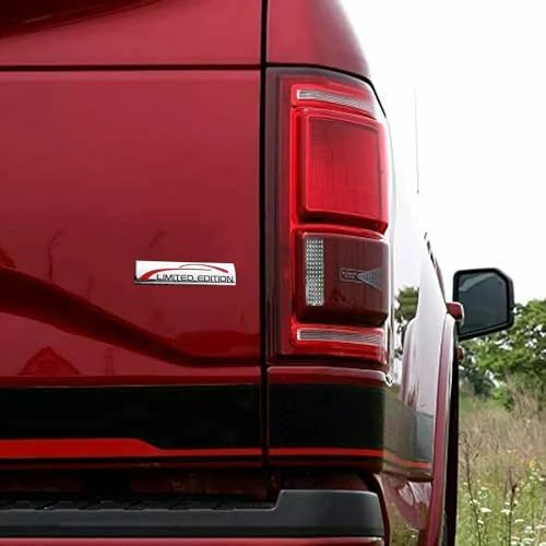 Image of Pair Set Limited Edition Car Emblem Premium 3D Sport Turbo Badge Auto Rear Trunk Side Decal Sticker (Gloss Silver)